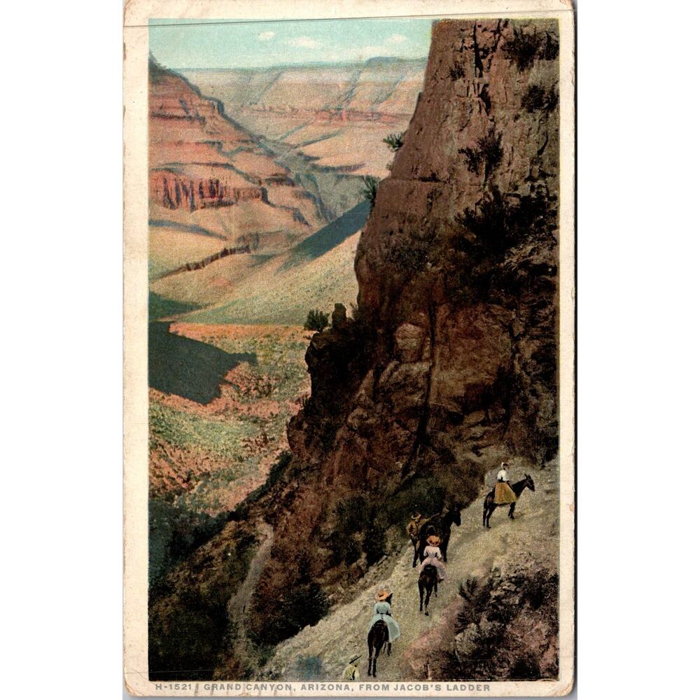 Grand Canyon From Jacob's Ladder in Arizona 1921 Vintage Postcard SP17-14